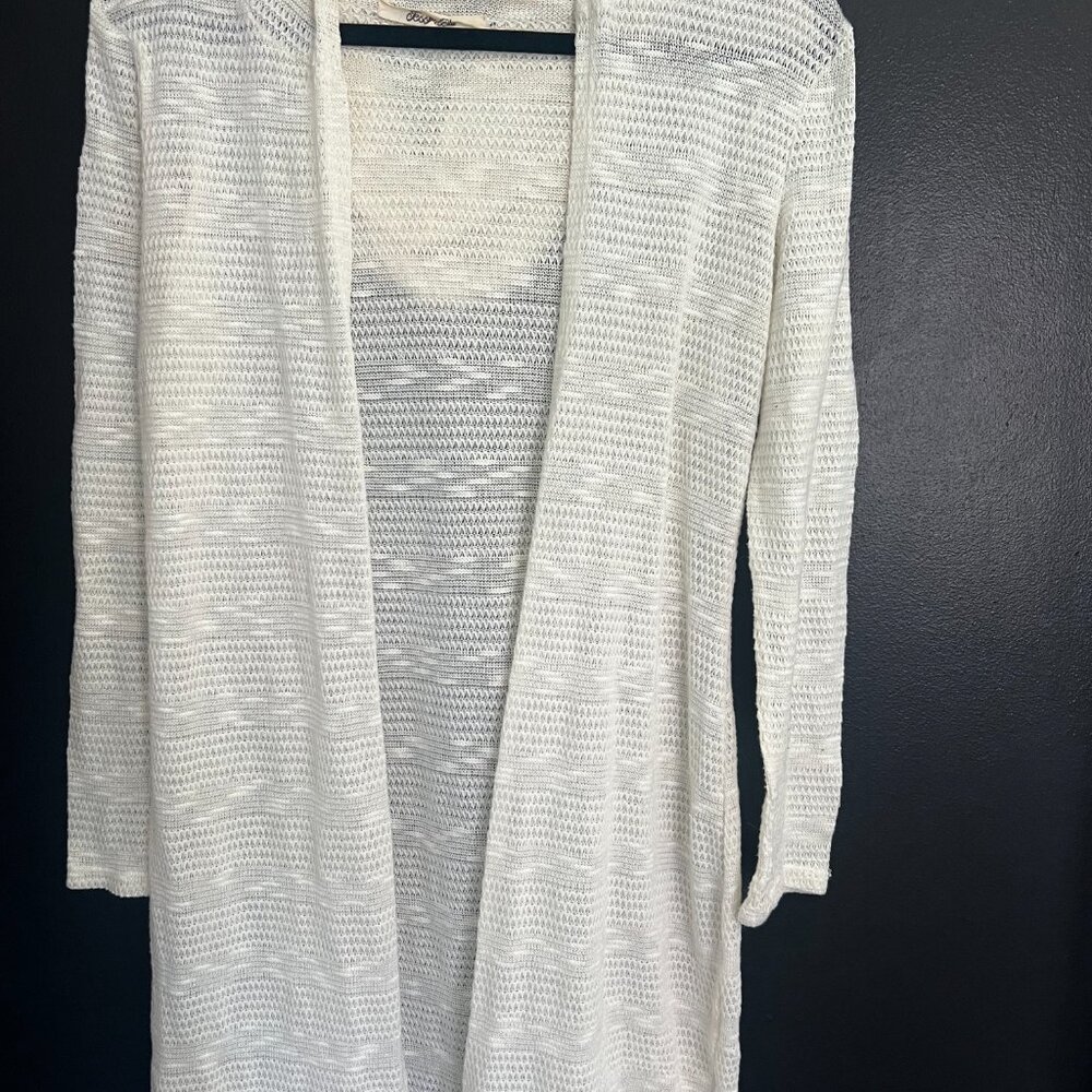 Loose Knitted Hooded Cream Women's Cardigan
